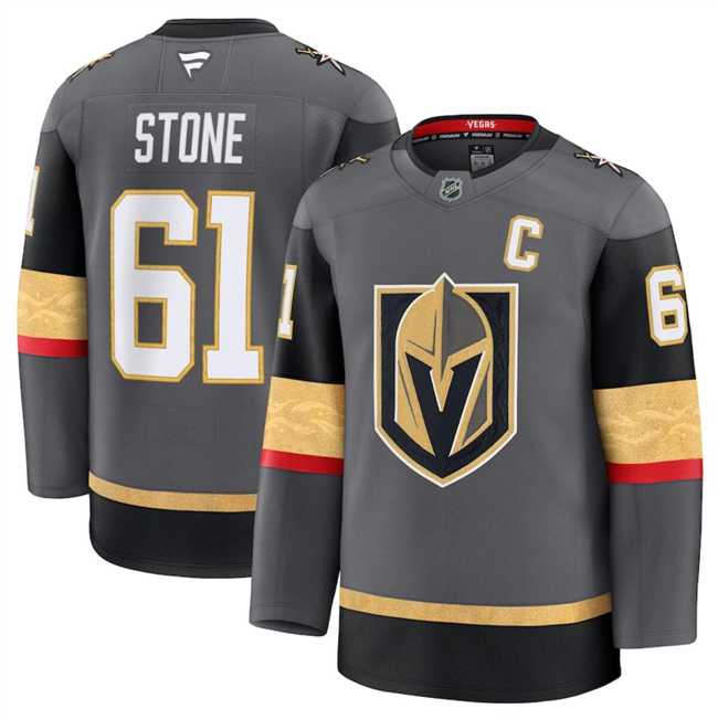 Men%27s Vegas Golden Knights #61 Mark Stone Grey 2024-25 Alternate Stitched Hockey Jersey Dzhi->vegas golden knights->NHL Jersey
